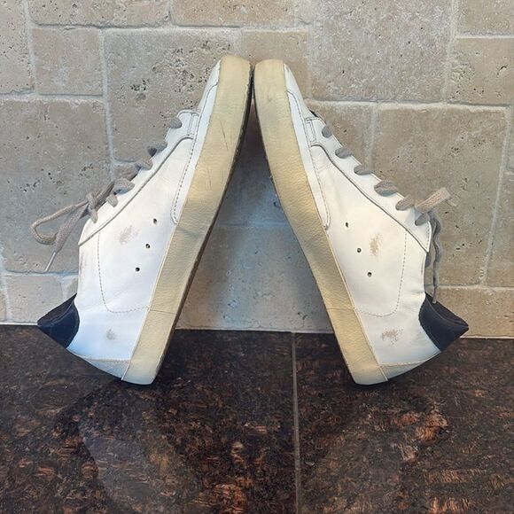 Golden Goose & Dust Bag Super Star White, Gray, Blue Leather Sneakers - Picture 5 of 14